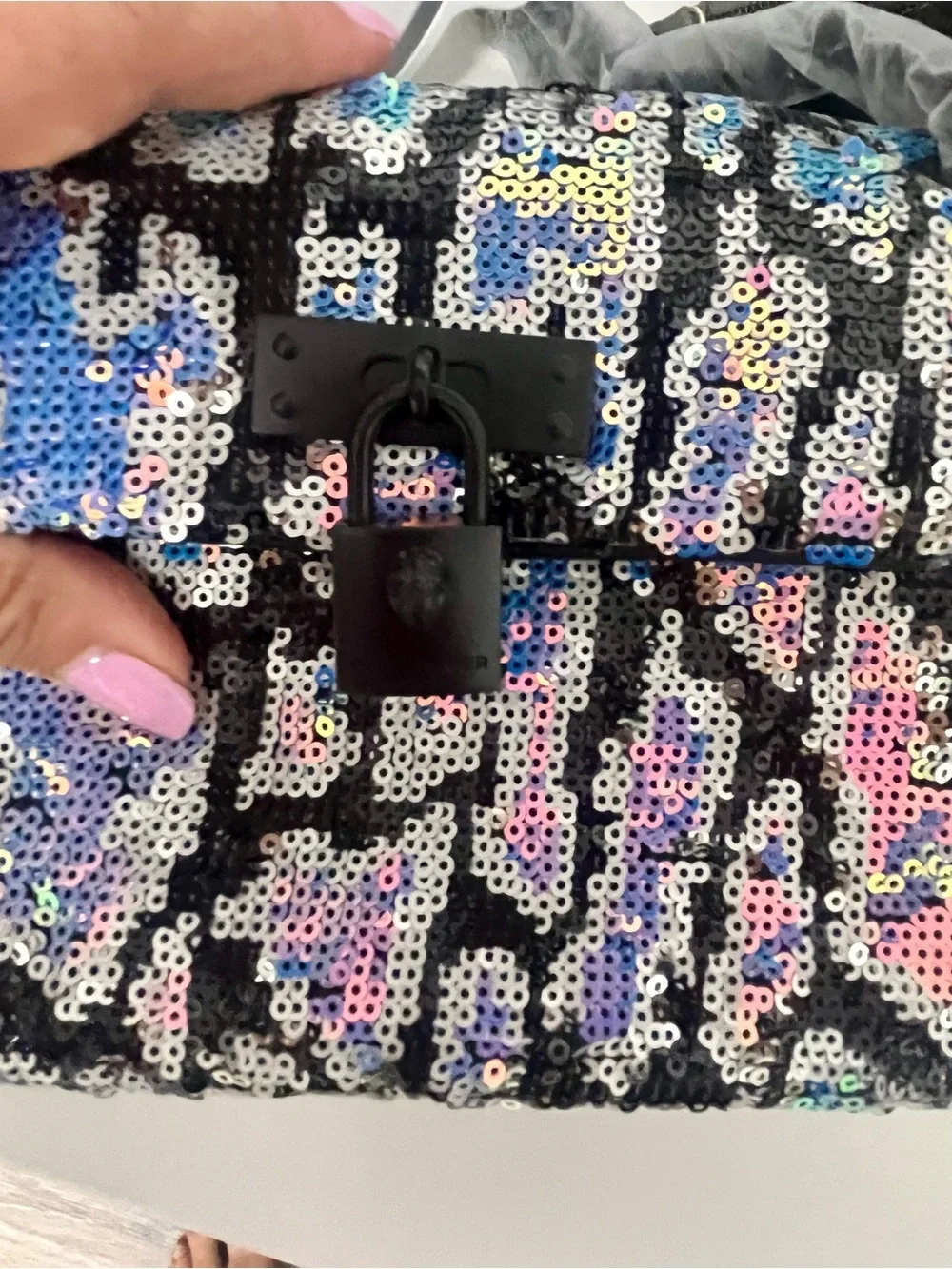 NWT Kurt Geiger London Leopard Pattern Sequined Mini Brixton Shoulder Bag. - Picture 5 of 9
